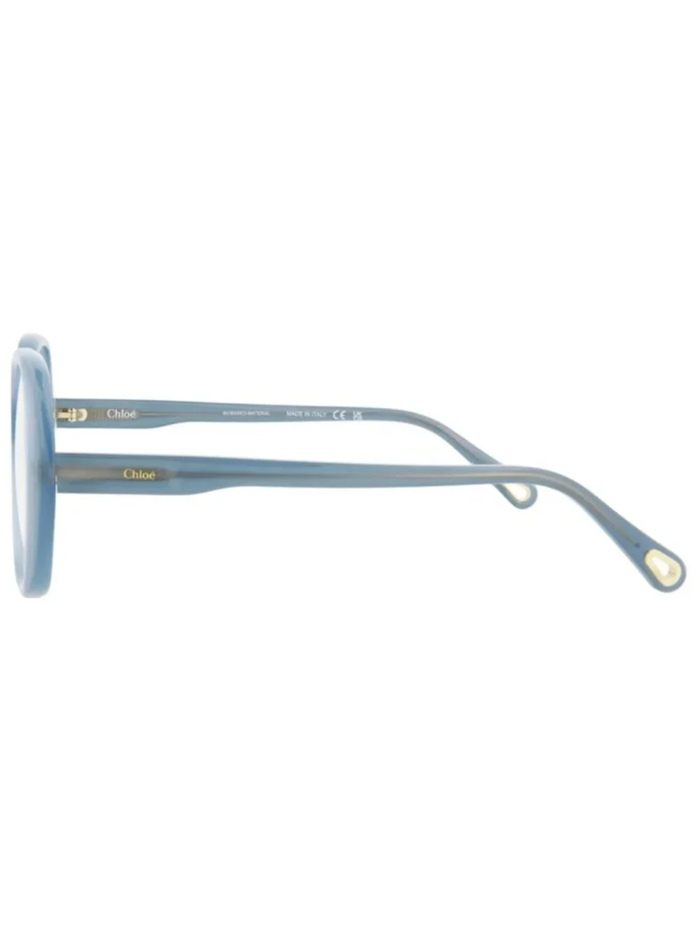 New Chloé Women's Eyeglasses Square Rectangle Bio Acetate Frame Light Blue Light